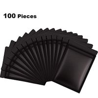 100 Pieces Resealable Smell Proof Bags Foil Pouch Bag Flat Ziplock Bag for Party Favor Food Storage (Black, 5 x 7 Inches)