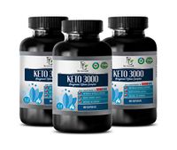 Fat Burner Supplements for Men - Keto 3000MG - EXOGENOUS Ketone Complex - Zero CARBOHYDRATES - Keto Vitamin Capsules - 3 Bottles 180 Capsules