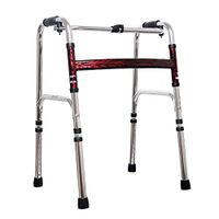 XHRHao Foldable Walker with Storage Bag 8 Adjustable Height Levels Made of Aluminum Alloy Rollator Lightweight Portable Walk Assist for Elderly (Color : Red)