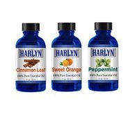 Top Essential Oil Gift Set - Best 3 Aromatherapy Oil - Cinnamon Leaf, Orange, and Peppermint - Therapeutic Grade and Premium Quality - 1 oz each by Harlyn