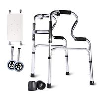 OUG Lightweight Walking Frame, Walker with Armrest Support Pad, Foldable Walker, Suitable for Disabled People, Rehabilitation Staff (seat + Wheel + 2 Non-Slip Mat)