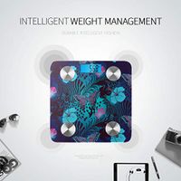 LYAOE Bluetooth Body Fat Scale Hibiscus Zebra Leopardand Butterfly Suitable Smart Wireless Scale with LCD Display Measuring Body Weight Bmi and Health Digital Scale
