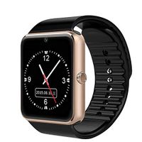Kaiweidi Smart Watch Touch Screen Bluetooth Smartwatch Fitness Tracker Camera Pedometer SIM TF Card Slot Compatible for Samsung Android iPhone iOS for Kids Women Men (Gold)