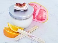 LifeStone Citrine Crystal Soy Candle with Grapefruit Essential Oil