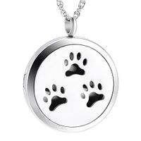 wonderful jewerly Pet Diffuser Necklace Cat/Dog Paw Print Locket Pendant Aroma Essential Oil Diffuser Necklace