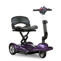EV Rider Transport M EZ(Easy Move) S19M Fold Manual Folding Electric Mobility Scooter for Adults Seniors Handicapped Lightweight Mobility Travel Scooter, 11.5 Ah Li Battery Pack-Metallic Plum