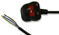Lead UK Plug-Bare END 13A 2M BLK