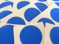 Mini Sticker Pack Of 24, 42mm Serrated Edge, Royal Blue, Certificate Wafer Company Seal Labels, Stickers For Embossing , Legal and Awards
