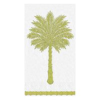 Caspari Grand Palms Paper Guest Towel Napkins in Green - Two Packs of 15
