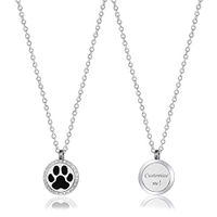 Anavia Personalized 0.79" Dia Crystal Essential Oil Aromatherapy Diffuser Necklace 316L Stainless Steel Pendant Locket Jewelry for Women Girls with 12 Refill Pads Box, Back Engraving