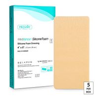 MedVance TM Silicone - Silicone Adhesive Foam Absorbent Dressing, 4"x8", Box of 5 dressings
