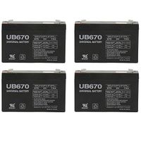 Universal Power Group 6V 7AH Sealed Lead Acid (SLA) Battery for Wheelchair Replacement - 4 Pack