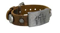 Sabona Mission Leather Magnetic Wristband, Brown, 0.1 Ounce