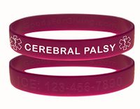 Custom Cerebral Palsy ID Bracelet Wristbands - 2 Pack - Purple - 6 Inches - Toddler