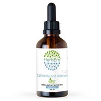 California and Valerian Alcohol A120 Herbal Extract Tincture, Super-Concentrated Organic (California Poppy Herb and Flower (Eschscholzia Californica), Valerian Root (Valeriana Officinalis)) (4 fl oz)