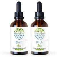 Birch B120 (2pcs) Alcohol-Free Herbal Extract Tincture, Super-Concentrated Organic Birch (Betula Pendula) Dried Leaf (2x4 fl oz)