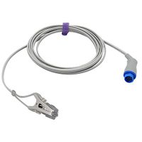 Compatible Nihon Kohden Veterinary Spo2 Sensor Animal Ear Tongue Clip 9.8 ft 10 Pin Connector