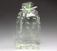 25ct. Funky Retro"Green DOTS" 4x2x9" Medium Cello Cellophane Treat Food Snack Bags ngKE -1487