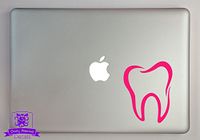 Overly Attached Decals Molar Tooth Vinyl Decal Sized to Fit A 11" Laptop - Hot Pink