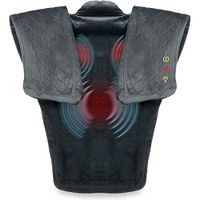 Vibration Massage Wrap with Subtle Heat | Adjustable Intensity, Soft Fabric | Shoulder Massage, Relieves Neck, Upper Back, Shoulder Tension | Gray