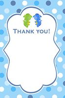 30 Blank Thank You Cards Notes Dragon Twin Boys Birthday Baby Shower + 30 White Envelopes