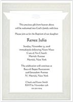 Flowers Border with Sheen Baptism Christening Invitations - Set of 20