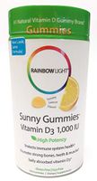 Rainbow Light Sour Lemon Vitamin D Sunny Gummy, 1,000 IU - 100 per pack -- 3 packs per case.
