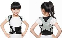 Back Brace/Shoulder Posture Corrector/Fully Adjustable Support Belt/for Kids/Children,Teenager and Adult/Gray-Black,Waist Size 20"-32" (XXL 28"-30")