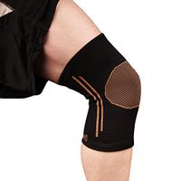 Copper D Copper Compression Knee Sleeve - Rayon from Bamboo Charcoal Copper Infused Knee Support Brace - Size Small - Medium - All Black Copper - 1 Pack