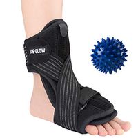 Plantar Fasciitis Night Splint Foot Drop Orthotic Supports Kit Adjustable Dorsal Night Splint Support Sleep, Recovery, Tendonitis, Arthritis with Hard Spiky Massage Ball