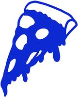 hBARSCI Pizza Vinyl Decal - 5 Inches - for Cars, Trucks, Windows, Laptops, Tablets, Outdoor-Grade 2.5mil Thick Vinyl - Royal Blue