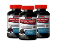 Mood and Energy Booster for Women - MUCUNA PRURIENS Velvet Beans Extract - Digestive Vitamins for Women - 3 Bottles 180 Capsules
