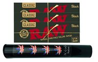 Herb Airtight Tube Pocket Protector with Raw Black Natural Rolling Papers 3 Count DC Crafts Nation- Flag Leaf