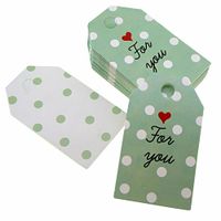 Polka Dot For you Design Paper Gift / Price Tags with Color Twine for Gift Wrapping Packaging, Set of 48