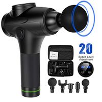 Massage Gun for Athletes Quiet 20 Speed Technology Body Deep Muscle Percussion Massager for Pain Relief 6 Heads with High Intensity Vibration Cordless Rechargeable Handheld