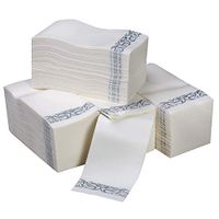 Select Settings 200 pc. Linen-Feel Guest towels and Napkins (White With Silver Design, Guest Towels)