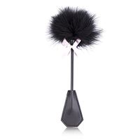 a-YUEYUE 1PC Black Soft PU Leather & Feather Whip Paddles for Women Couples