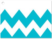 6 Pack Blue Turquoise Chevron Striped Stripe Theme Print Gift Enclosure Card Cards