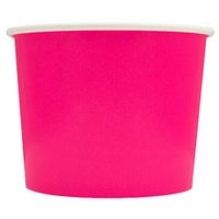 Valentine's Day Pink Paper Ice Cream Cups - 16 oz Disposable Dessert Bowls - Comes in Many Colors - Frozen Dessert Supplies - 100 Count