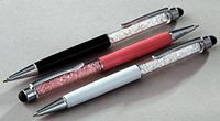 Elegance Silver Crystalline Stylus+pen, White