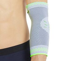 Neotech Care Elbow Support (1 Unit) with Silicon Gel Pad Insert - Lightweight, Elastic & Breathable Knitted Fabric Compression Sleeve - for Men, Women, Right or Left Arm - Grey Color (Small Size)