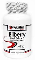 Bilberry Fruit Standardized Extract 60mg 100 Capsules ~ Renevitol