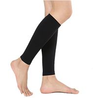 PPXGOGO Calf Compression Sleeve 15-20mmHg for Men & Women - Compression Socks for Leg Pain Relief, Running, Nurses & Maternity. (Black, XXL)