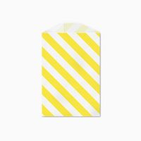 25 Yellow and White Diagonal Stripe Little Bitty Bags 2.75 X 4 Inches