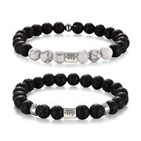 Softones 12 Constellations Lava Rock Aromatherapy Anxiety Essential Oil Diffuser Bracelet for Men Women，Friendship Couple Distance Beads Bracelet Set Gifts