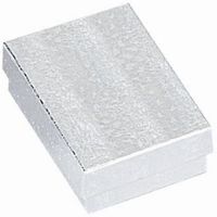 100 Cotton Filled Boxes, 2 5/8" x 1 3/4" x 1" , Silver size #21
