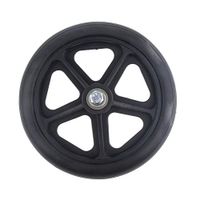 Fityle Durable Strong Alloy Frame Wheelchair Front Castor Wheels Replacement Part Tool 5/16 inch Bearing 6 inch 7 inch 8 inch Diameter - Black 7 inch