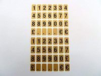 Minilabel 10mm Black On Gold Sticky Numbers, 0-9, Self Adhesive Sticky Labels, Stickers
