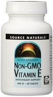 SOURCE NATURALS Vitamin E Non-GMO 400 IU Tablet, 60 Count