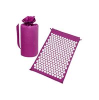 Acupressure Mat Head Neck Back Foot Massage Cushion Pillow for Yoga Spike Mat Anti-Stress Acupuncture Needle Massager,Purple mat with Bag